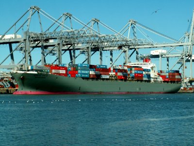 Mackinac Bridge IMO 8604280, at the Amazone harbour, Port of Rotterdam, Holland 08-Apr-2006