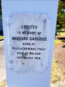 Memorial plaque for Mariano Gargiulo