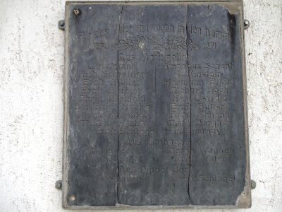 Memorial plaque victims 1870-1871 Marktgölitz
