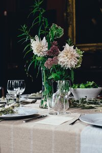 Flower arrangement flowers silverware photo