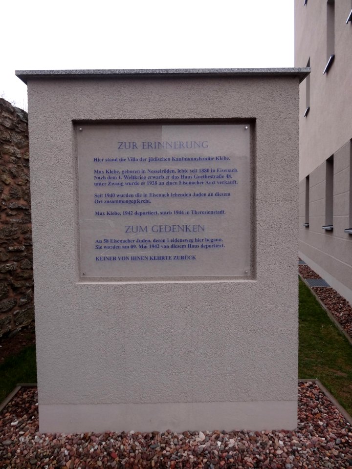 Memorial plaque Schillerstraße, Eisenach