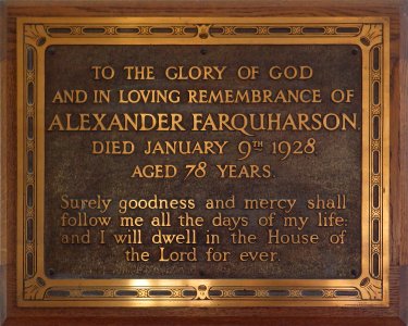 Memorial plaque, St Georges United Reformed Church, Bexhill