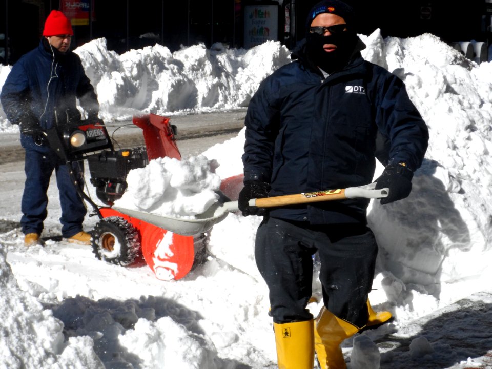 Men working in snow