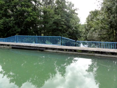 Menaucourt (Meuse) Canal de la Marne au Rhin pont-canal sur l'Ornain