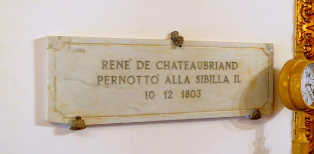 Memorial of Chateaubriand's visit - Ristorante Sibilla - Tivoli, Italy - DSC03831