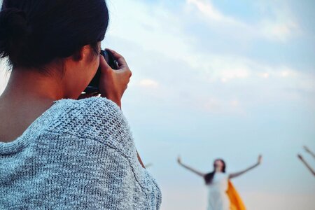 Picture taking picture blue dance