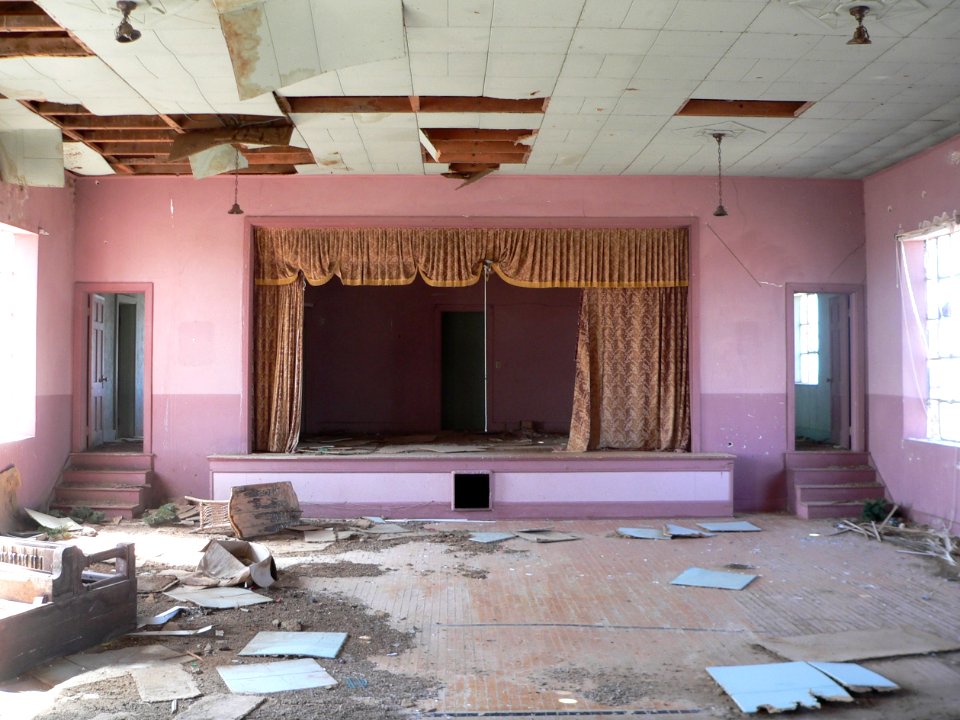 Menno Hall (Hamilton Co KS) main floor interior from E 1