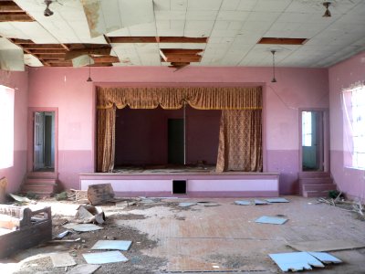 Menno Hall (Hamilton Co KS) main floor interior from E 1