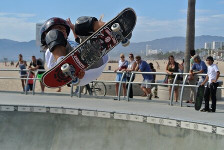 Skateboarding skatepark action