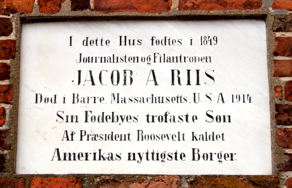 Memorial to Jacob A Riis in Ribe