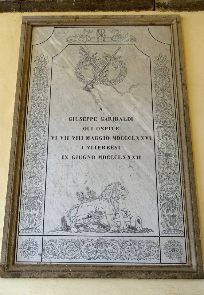 Memorial to Giuseppe Garibaldi - Palazzo dei Priori - Viterbo, Italy - DSC02120