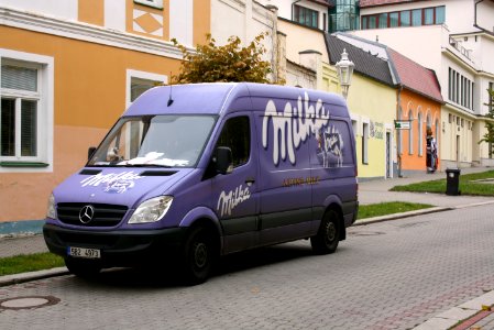 Mercedes Lieferwagen in Franzensbad Tschechien Milka