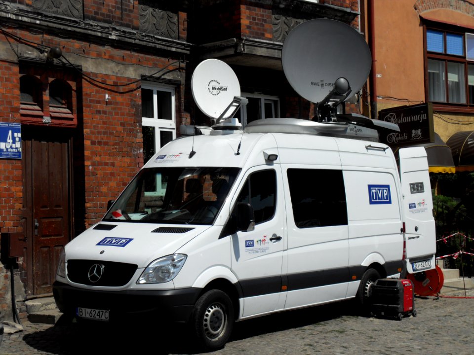 Mercedes Sprinter - outside broadcasting van of Telewizja Polska in Gdańsk