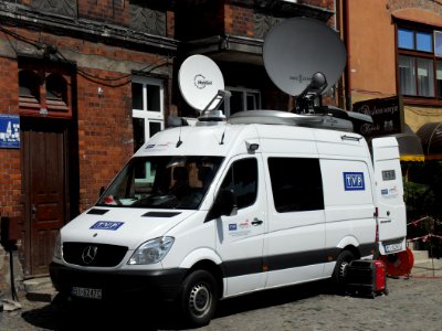 Mercedes Sprinter - outside broadcasting van of Telewizja Polska in Gdańsk