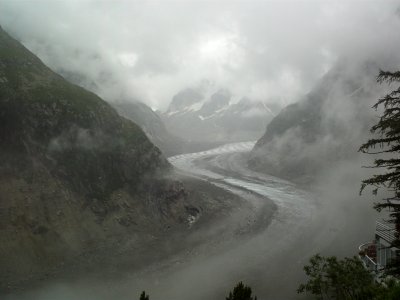 Mer de glace in fog
