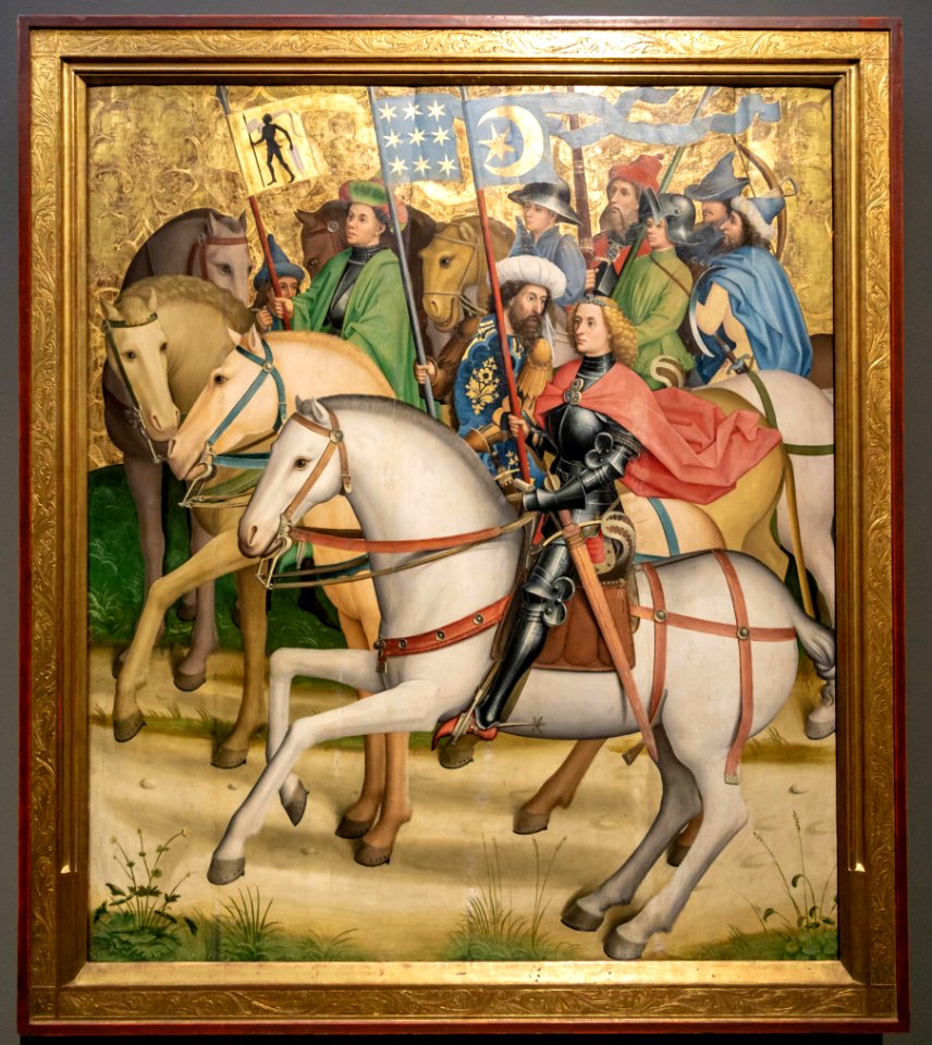 Meister der Sterzinger Altarflügel-Die Heiligen Drei Könige mit Gefolge-1062