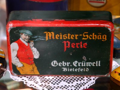 Meister Schäg Perel, Gebr Crüwell, Bielefeld, blechdose