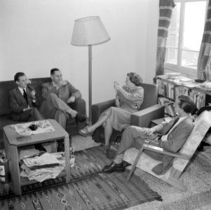 Mejuffrouw Cl Welcker en enkele heren in bespreking, Bestanddeelnr 255-6548