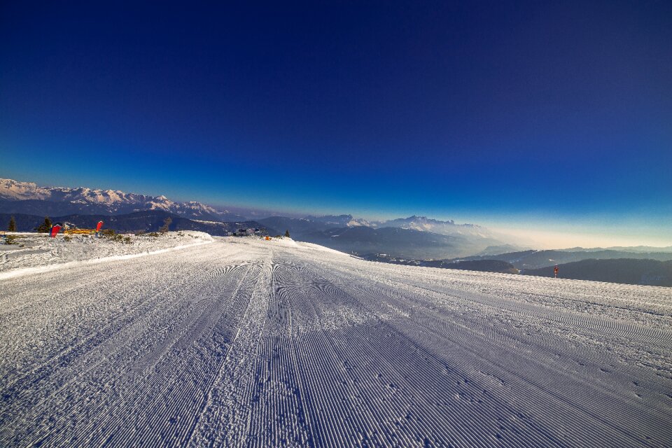 Snow mountains departure