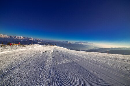 Snow mountains departure