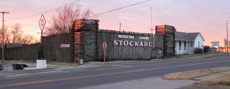 Medicine Lodge Stockade Museum and Carry Nation house from NE 1