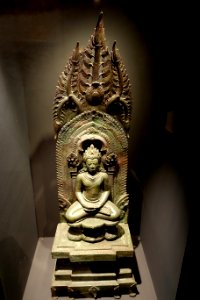 Meditating Buddha, Cambodia or Thailand, Bayon, Lopburi-Khmer period, 12th-13th century AD, bronze - Linden-Museum - Stuttgart, Germany - DSC03723