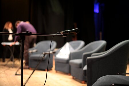 Sofa microphone people
