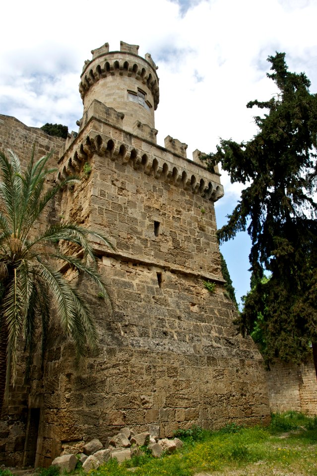 Medieval tower moat Rhodes