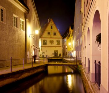 Memmingen Stadtbach Nachts 3