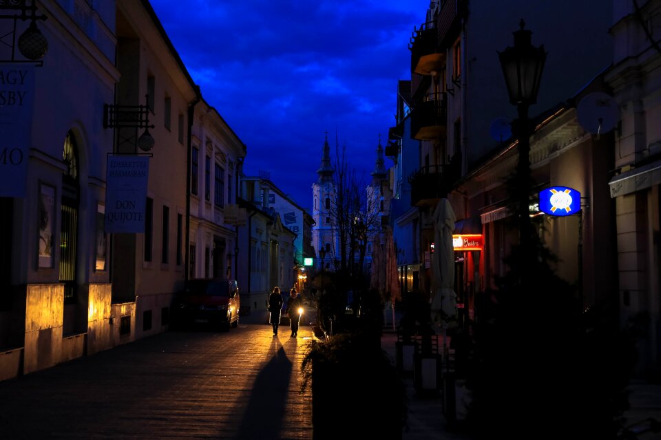 Miskolc hungary in the evening lighting