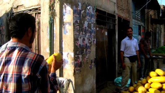 Melon vendor in Bazaar of Nishapur at morning 1