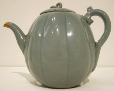 Melon-shaped ewer from Korea, Koryo, 12th century, stoneware with celadon glaze, Honolulu Museum of Art