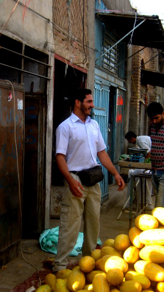Melon vendor in Bazaar of Nishapur at morning 2