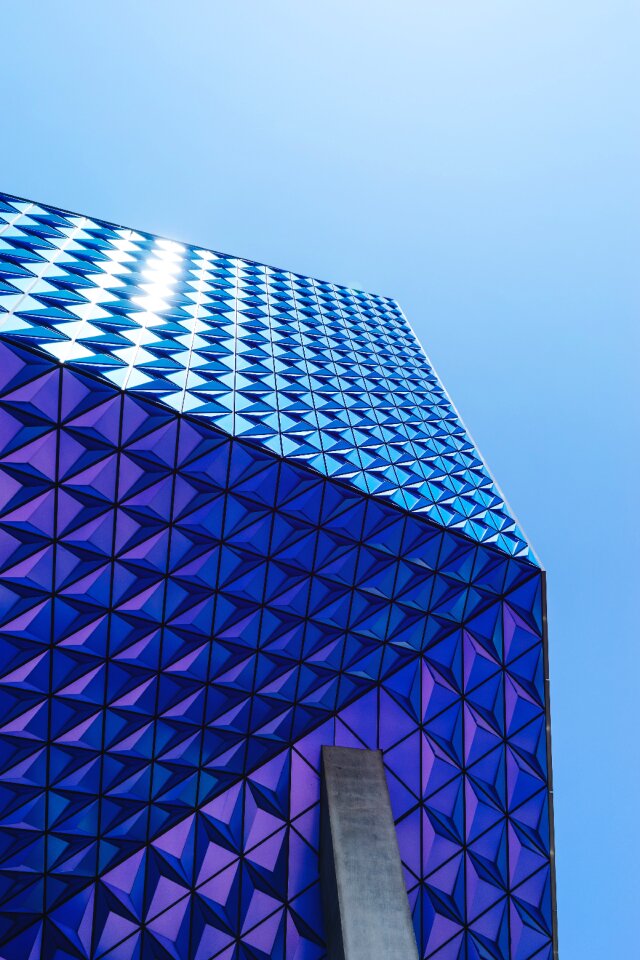 Blue sky building city