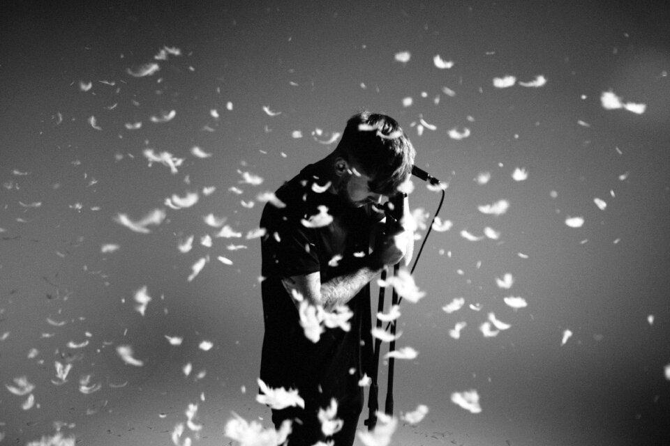 Feathers man microphone