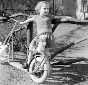 Meisje met autoped en teddybeer, Bestanddeelnr 252-0275
