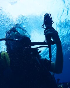 Man ocean swimming photo