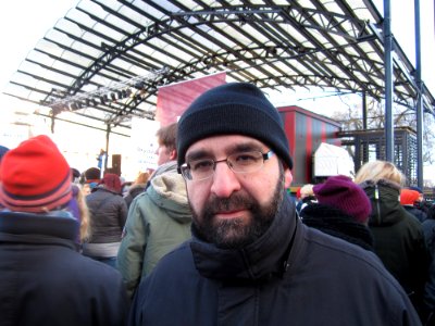 Mehmet Kaplan, Green Party, at demonstration against Swedish migration policy in Stockholm