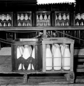 Melkfleskratten van synthetisch materiaal, reportage melkfabriek in Rotterdam, Bestanddeelnr 916-7555