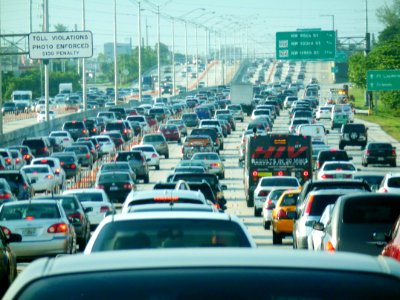 Miami traffic congestion, I-95 North rush hour photo
