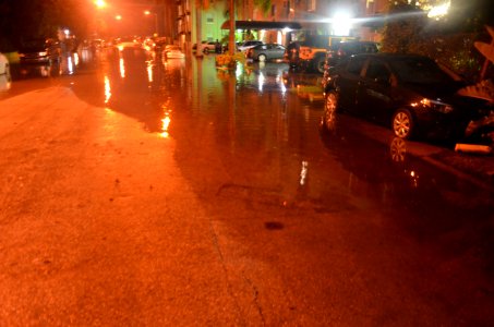 Miami tidal flooding with rain at high tide during king tides 41