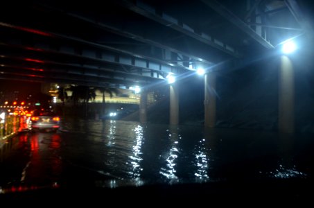 Miami tidal flooding with rain at high tide during king tides 04