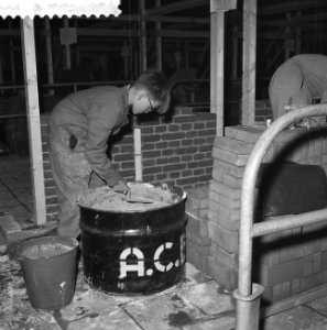 Metsel- en stratenmakerswedstrijd in de Ahoyhal te Rotterdam, Bestanddeelnr 910-4834
