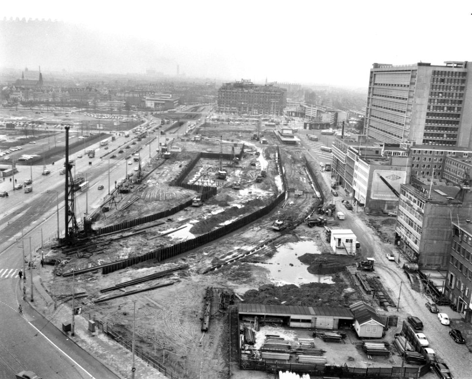 Metrobouw te Rotterdam, overzicht van de werkzaamheden aan het Weena, Bestanddeelnr 912-0331