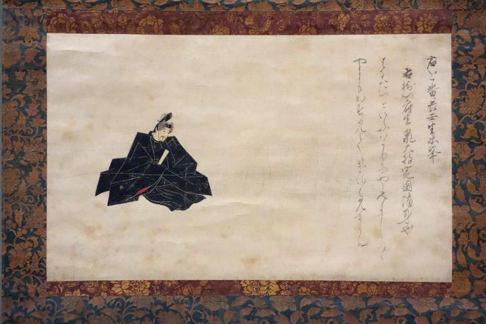 Mibu no Tadamine from the Thirty-six Immortal Poets, Satake Version, Kamakura period, 13th century, detached segment, color on paper - Tokyo National Museum - DSC05803