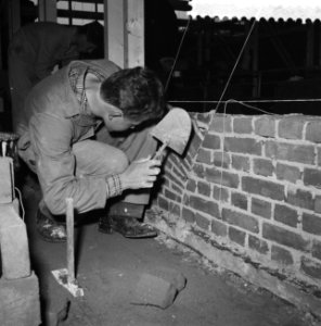 Metsel- en stratenmakerswedstrijd in de Ahoyhal te Rotterdam, Bestanddeelnr 910-4826