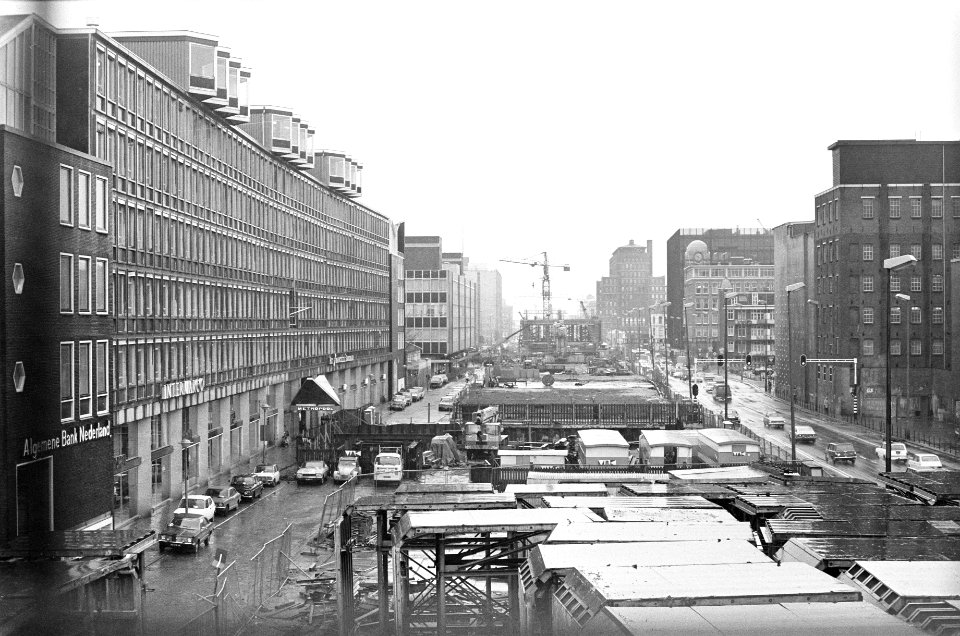 Metrobouw Weesperstraat Waterloplein in Amsterdam, Bestanddeelnr 927-7081