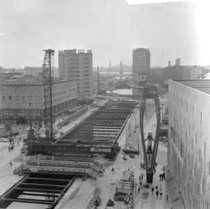 Metrowerken in Rotterdam, het metrokanaal op de Coolsingel, Bestanddeelnr 916-8148