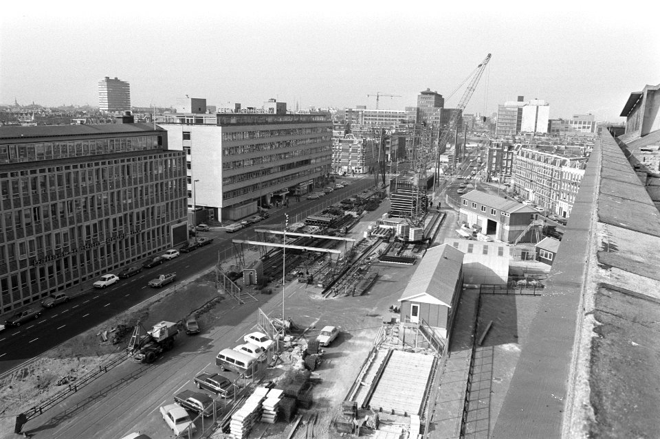 Metrowerkzaamheden in Wibautstraat Amsterdam, overzicht, Bestanddeelnr 925-4567