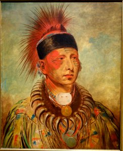 Mew-Hew-She-Kaw, The White Cloud, Chief of the Ioways, by George Catlin, undated, oil on canvas - New Britain Museum of American Art - DSC09164